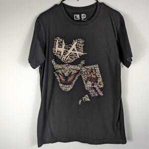 DC Comics Joker Text Graphic T-Shirt Black 100% Cotton Adult Large Short Sleeve